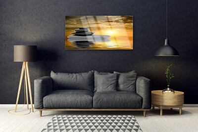 Acrylic Print Stones art grey black