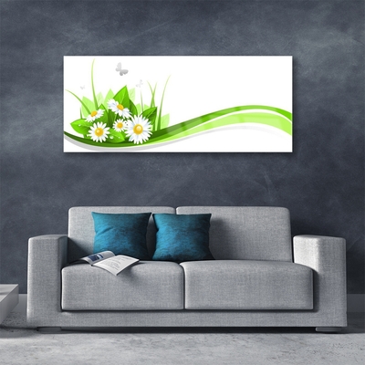 Acrylic Print Abstract art green white yellow