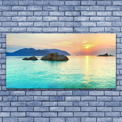 Acrylic Print Sea landscape blue