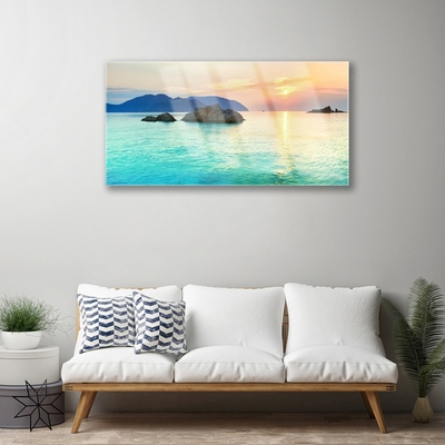 Acrylic Print Sea landscape blue