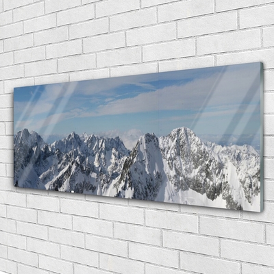 Acrylic Print Mountains landscape grey white