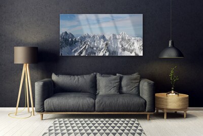 Acrylic Print Mountains landscape grey white