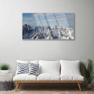 Acrylic Print Mountains landscape grey white