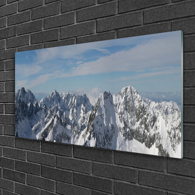 Acrylic Print Mountains landscape grey white