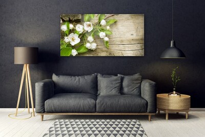 Acrylic Print Flowers floral white green