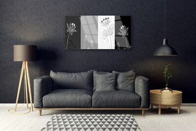 Acrylic Print Abstract art grey white black