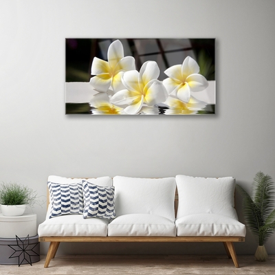 Acrylic Print Flowers floral white yellow