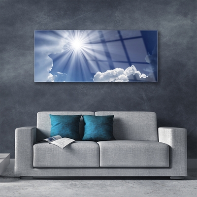 Acrylic Print Sun landscape blue white