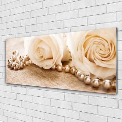 Acrylic Print Roses floral green