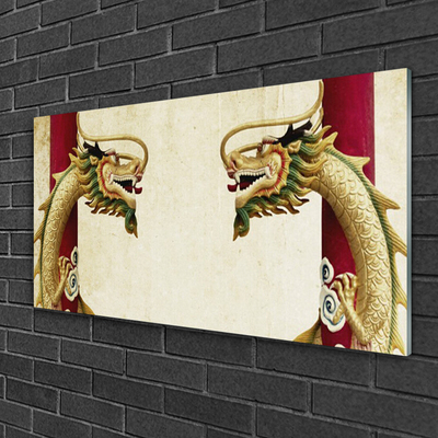 Acrylic Print Dragon art green red