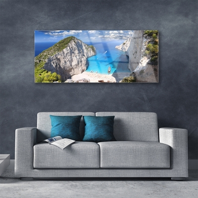 Acrylic Print Gulf landscape grey blue brown green