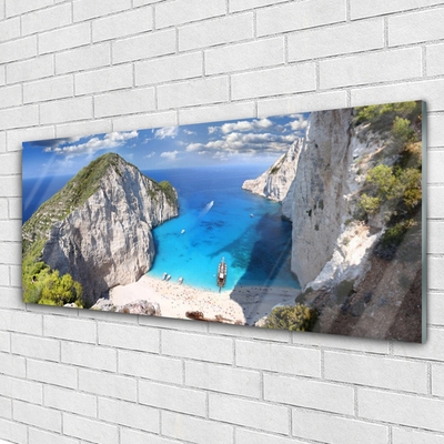 Acrylic Print Gulf landscape grey blue brown green