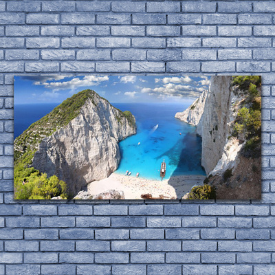 Acrylic Print Gulf landscape grey blue brown green