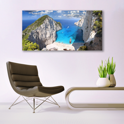 Acrylic Print Gulf landscape grey blue brown green