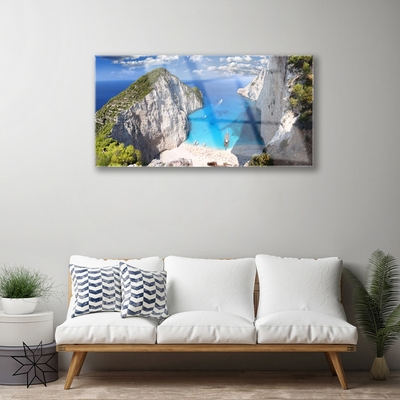 Acrylic Print Gulf landscape grey blue brown green