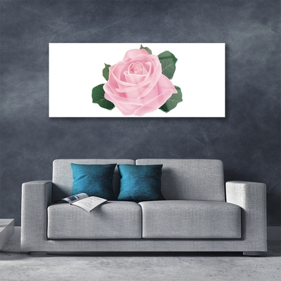 Acrylic Print Rose floral pink green