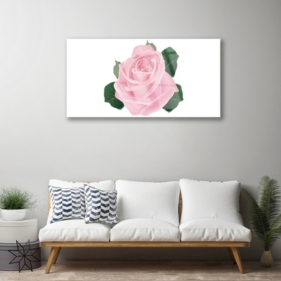 Acrylic Print Rose floral pink green