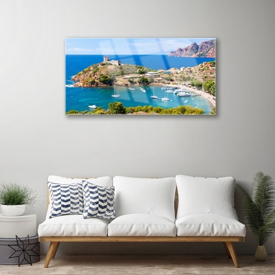 Acrylic Print Inlet landscape blue green