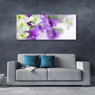 Acrylic Print Flowers floral purple white