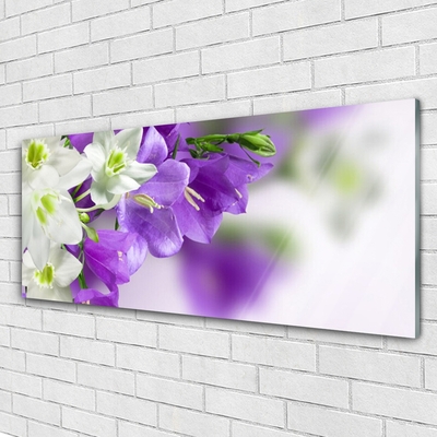 Acrylic Print Flowers floral purple white