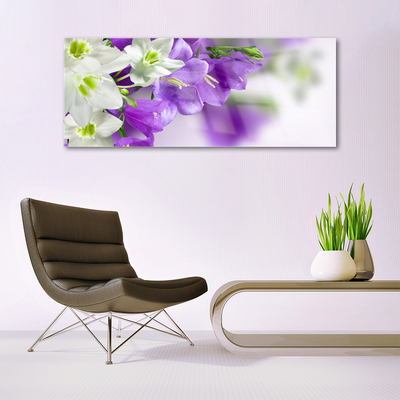 Acrylic Print Flowers floral purple white