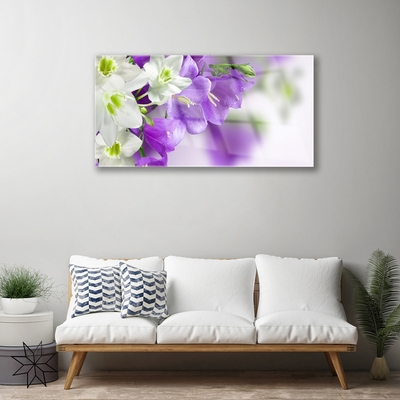 Acrylic Print Flowers floral purple white