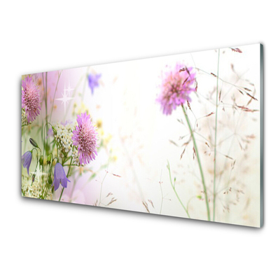 Acrylic Print Flowers floral pink green