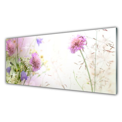 Acrylic Print Flowers floral pink green