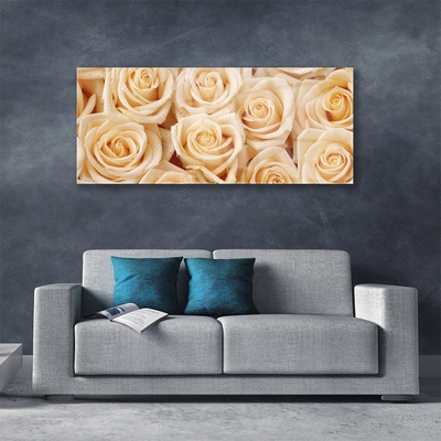 Acrylic Print Roses floral yellow