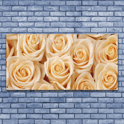 Acrylic Print Roses floral yellow