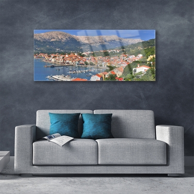 Acrylic Print City mountain sea landscape multi