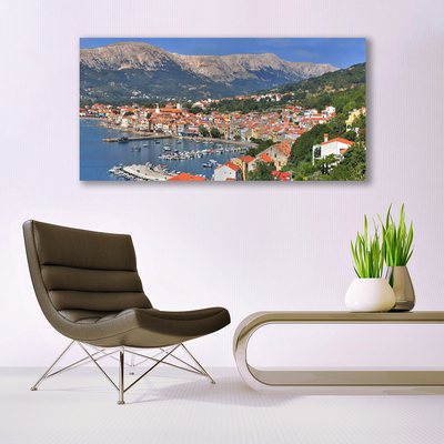 Acrylic Print City mountain sea landscape multi