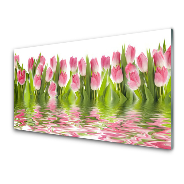 Plexiglas® Wall Art Tulips floral pink green