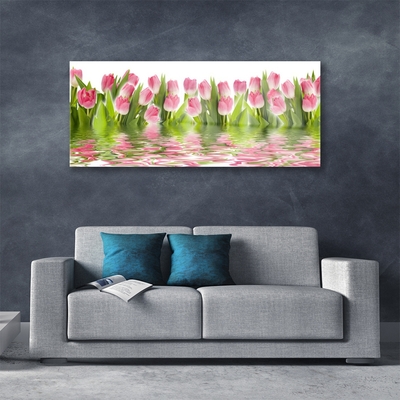 Plexiglas® Wall Art Tulips floral pink green