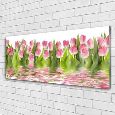 Plexiglas® Wall Art Tulips floral pink green