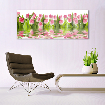 Plexiglas® Wall Art Tulips floral pink green