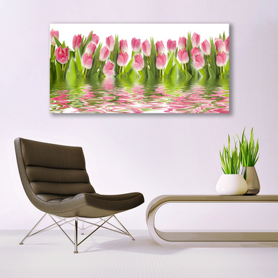 Plexiglas® Wall Art Tulips floral pink green