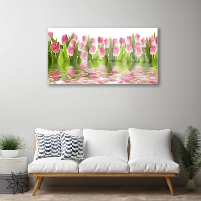 Plexiglas® Wall Art Tulips floral pink green