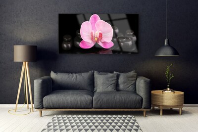 Plexiglas® Wall Art Flower stones floral pink black