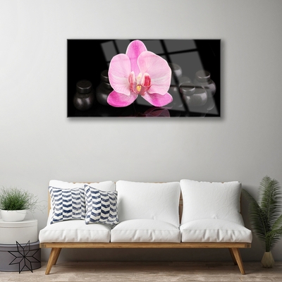 Plexiglas® Wall Art Flower stones floral pink black