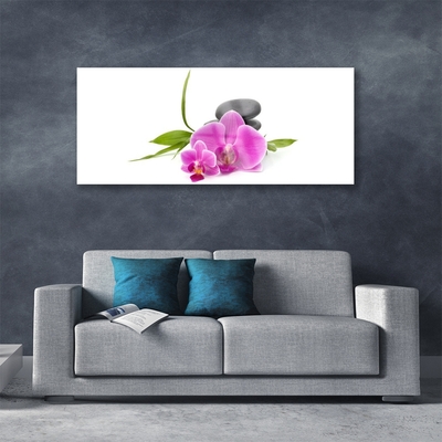 Plexiglas® Wall Art Flower stones floral pink black