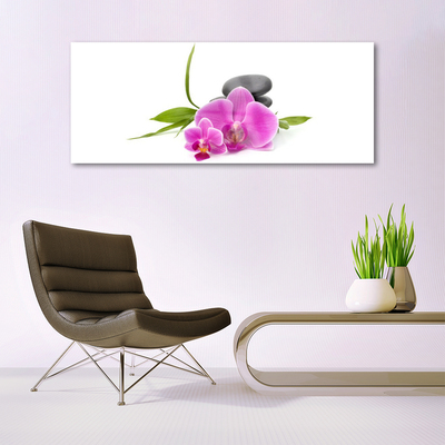 Plexiglas® Wall Art Flower stones floral pink black