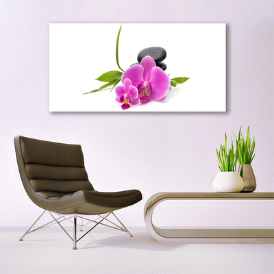 Plexiglas® Wall Art Flower stones floral pink black