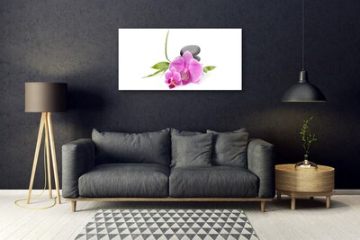 Plexiglas® Wall Art Flower stones floral pink black