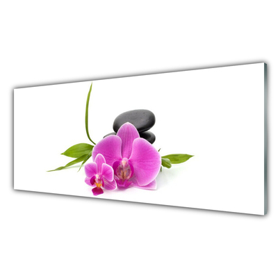 Plexiglas® Wall Art Flower stones floral pink black