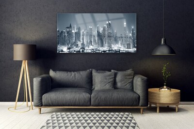 Plexiglas® Wall Art City houses grey