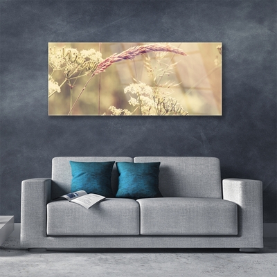 Plexiglas® Wall Art Wild plants floral white brown