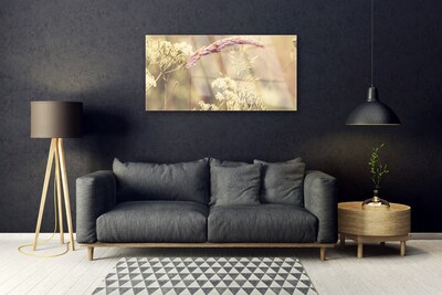 Plexiglas® Wall Art Wild plants floral white brown