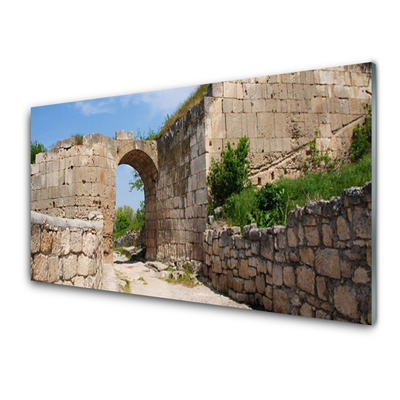 Plexiglas® Wall Art Ruin architecture grey brau