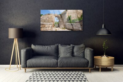 Plexiglas® Wall Art Ruin architecture grey brau